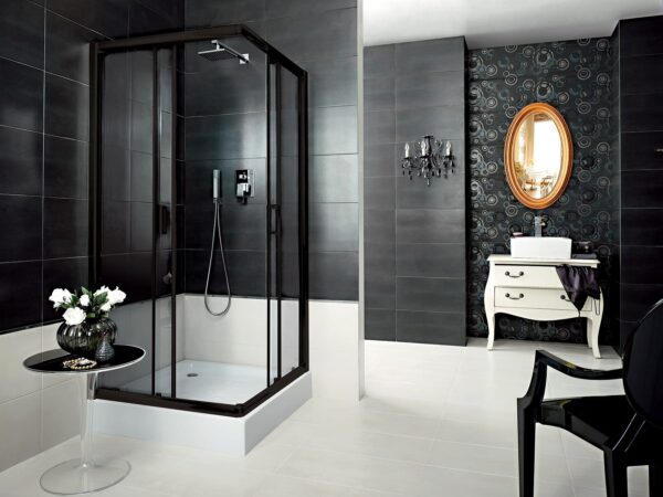 Zdjęcie Kabina prysznicowa czarna Deante Funkia kwadratowa 80 cm szkło transparentne KYC_N42K